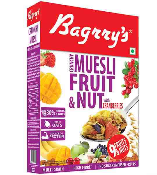 Bagrry's Crunchy Muesli Fruit and nuts with Cranberries 400 gm